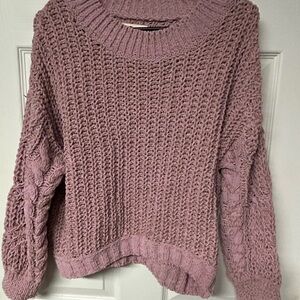 SO Mauve Textured Knit Sweater
